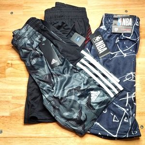 3 New Boy's Shorts:2 Basketball NBA shorts & 1 Adidas Shorts. Size 10/12 Bundle